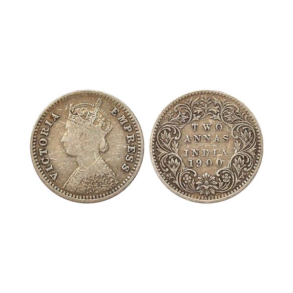 Victoria Empress, Silver 2 Annas, 1900, Bombay Mint