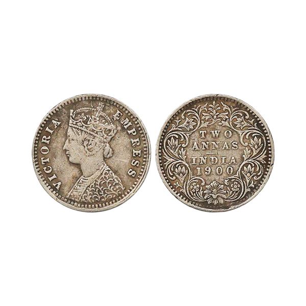 Victoria Empress, Silver 2 Annas, 1900, Bombay Mint