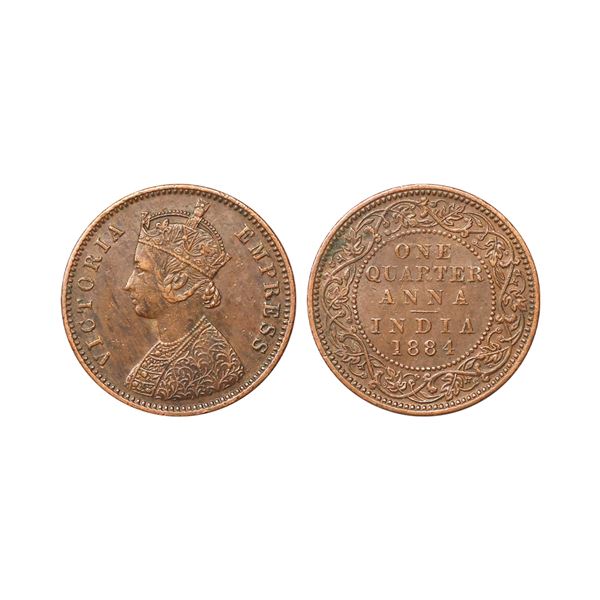 Victoria Empress, Copper 1/4 Anna, 1884, Bombay Mint