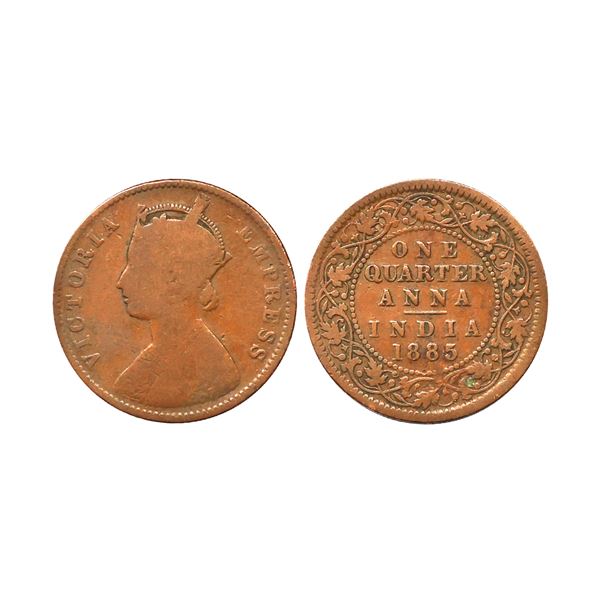 Victoria Empress, Copper 1/4 Anna, 1885, Calcutta Mint