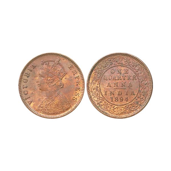 Victoria Empress, Copper 1/4 Anna, 1894, Calcutta Mint