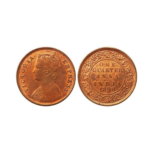 Victoria Empress, Copper 1/4 Anna, 1898, Calcutta Mint