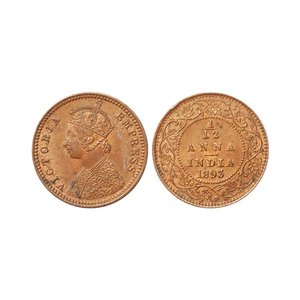 Victoria Empress, Copper 1/12 Anna, 1893, Calcutta Mint