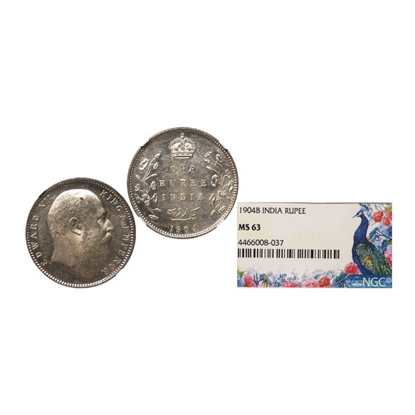 Edward VII King Emperor, Silver Rupee, 1904, Bombay Mint