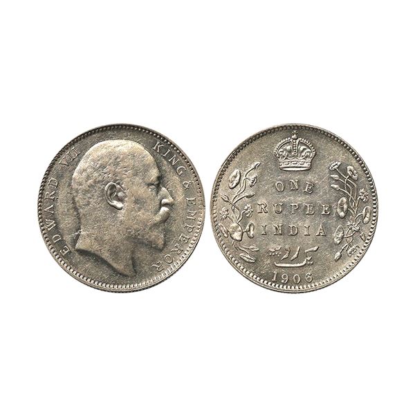 Edward VII King & Emperor, Silver Rupee, 1906, Bombay Mint