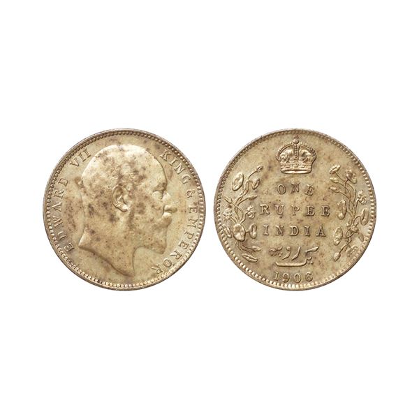 Edward VII King & Emperor, Silver Rupee, 1906, Bombay Mint
