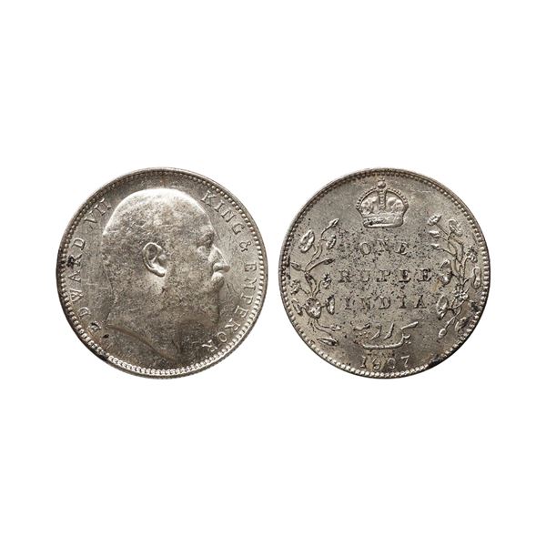 Edward VII King & Emperor, Silver Rupee, 1907, Bombay Mint