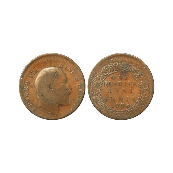 Edward VII King & Emperor, Copper 1/4 Anna, 1905