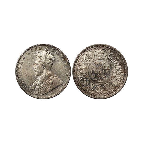 George V King Emperor, Silver Rupee, 1912, Bombay Mint