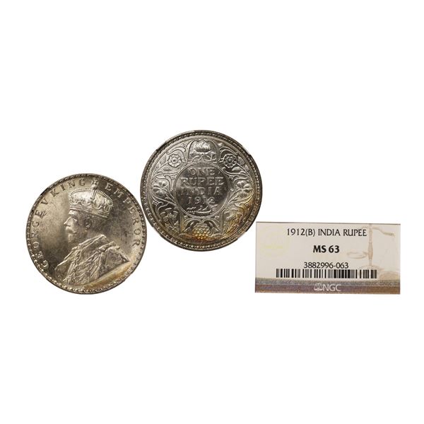 George V King Emperor, Silver Rupee, 1912, Bombay Mint