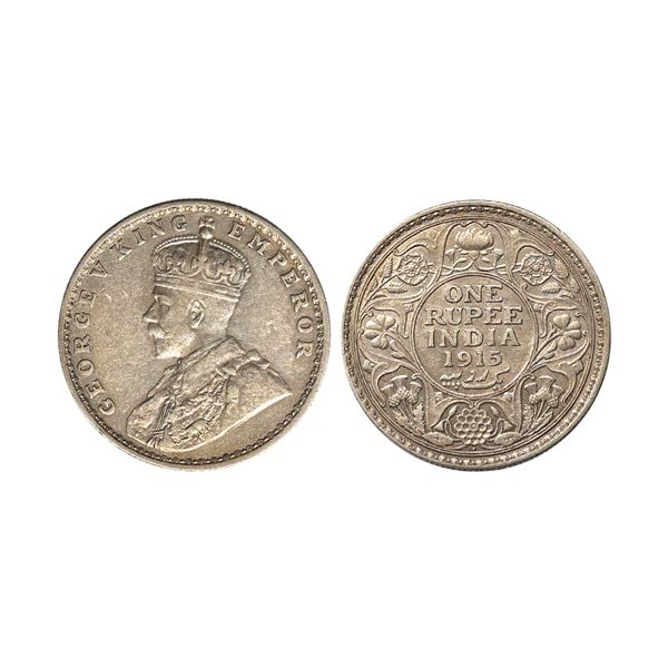 George V King & Emperor, Silver Rupee, 1915, Bombay Mint
