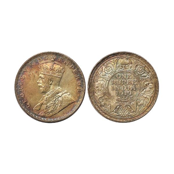 George V King & Emperor, Silver Rupee, 1919, Bombay Mint