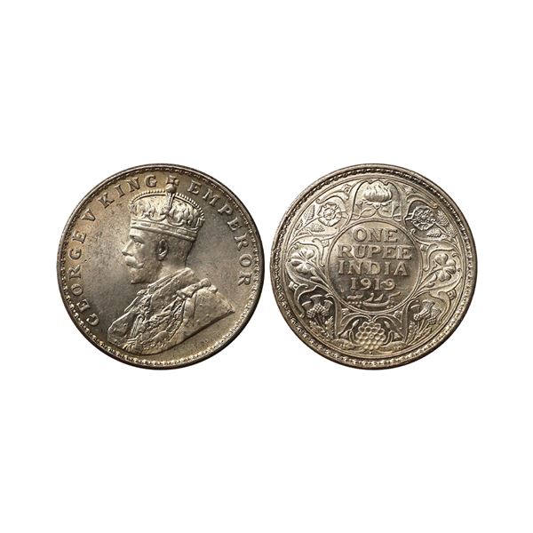 George V King Emperor, Silver Rupee, 1919, Bombay Mint