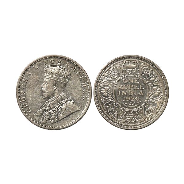 George V King & Emperor, Silver Rupee, 1920, Calcutta Mint