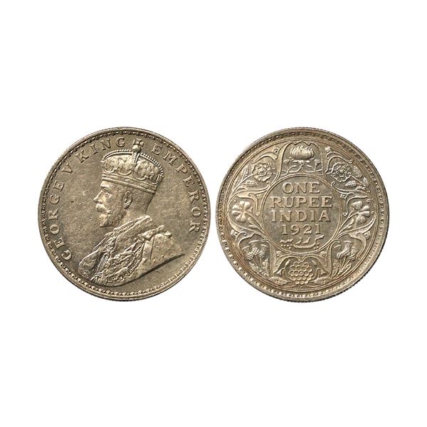George V King Emperor, Silver Rupee, 1921, Bombay Mint
