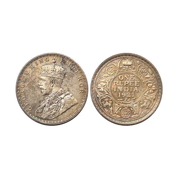 George V King & Emperor, Silver Rupee, 1921, Bombay mint