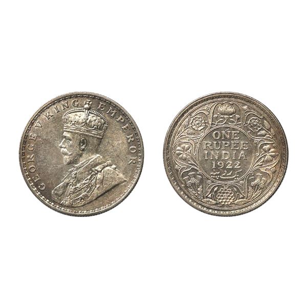George V King Emperor, Silver Rupee, 1922, Bombay Mint