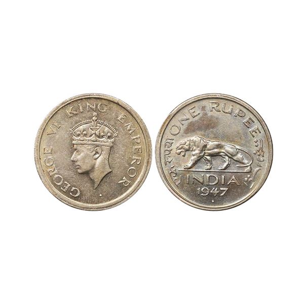 George VI King Empreor, Nickel Rupee, 1947, Bombay Mint