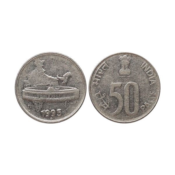 50 Paise, Stainless Steel, Noida Mint, Die rotation nearly 5'o clock, 3.76grams