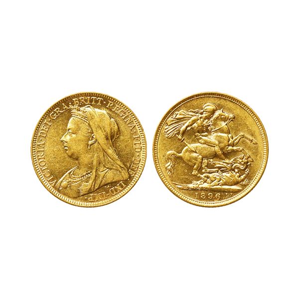 British Colonies, Australia, Victoria, Gold Sovereign, 7.97 gms, 1896 AD, Melbourne Mint.