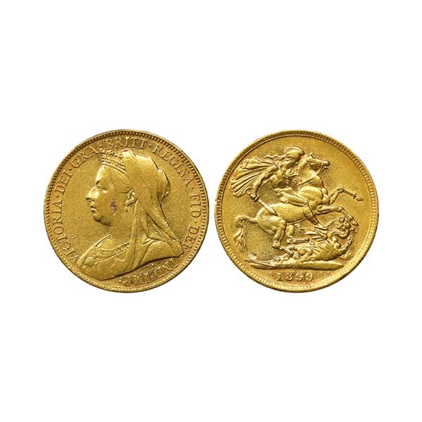 British Colony, Australia, Victoria Empress, Gold Sovereign, 7.93 gms, 1899 AD