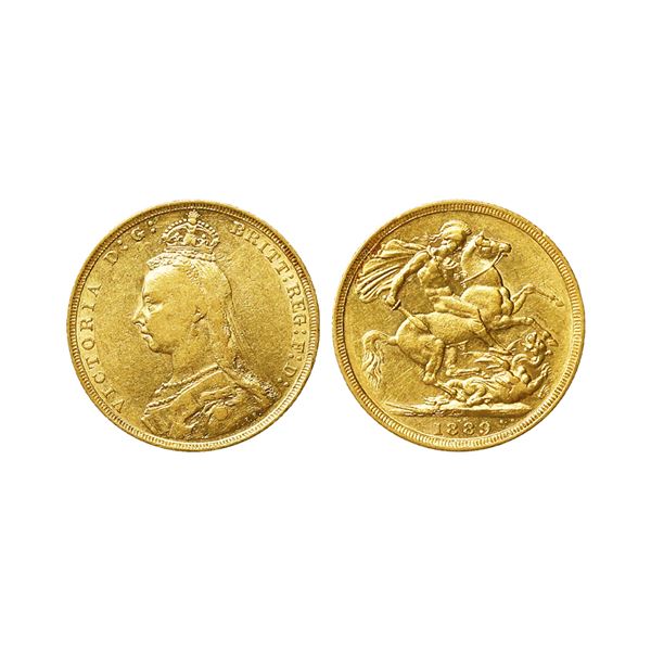 Great Britain, Victoria, Gold Sovereign, 7.97g, 1889, Jubilee head.