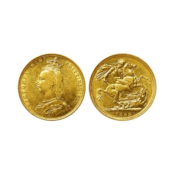Great Britain, Victoria, Gold Sovereign, 7.97g, 1889, Jubilee head.
