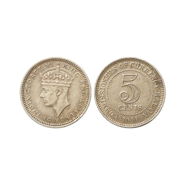 Malaya (British Malaysia), George VI, Silver 5 Cents