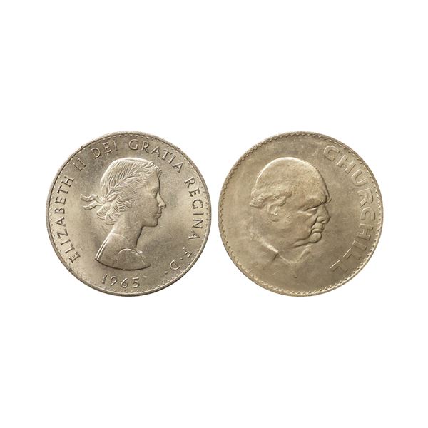 United Kingdom, Elizabeth II, 1965, Copper-nickel 1 Crown, Commemorative issue Death of Sir Winston 