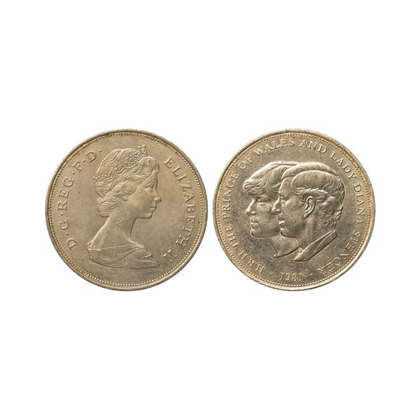 United Kingdom, Elizabeth II, Royal Wedding Series, 1981, Copper-nickel 25 Pence