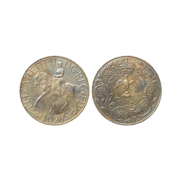 United Kingdom, Elizabeth II, Silver Jubilee, 1977, Copper-nickel 25 New Pence, Commemorative issue,