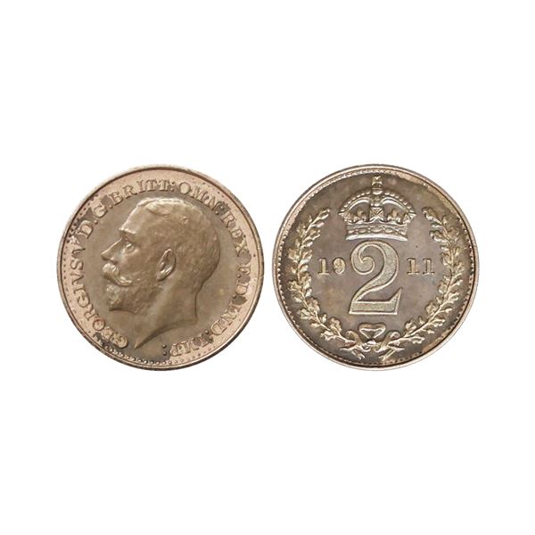 United Kingdom, George V, 1st Maundy issue,1911, Silver 2 Pence