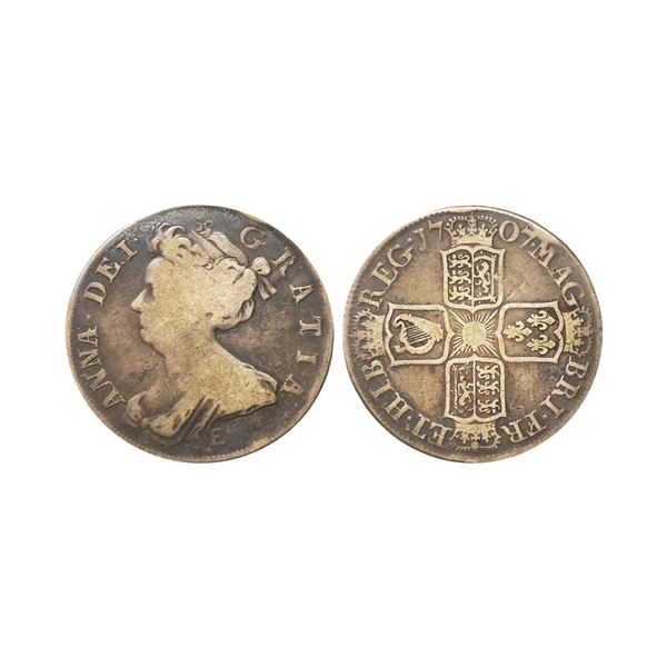United Kingdom, Queen Anne post-Union, 1707, Silver ½ Crown