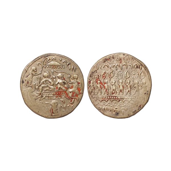 Modern Temple Token, Ram Darbar, Silver Token, 10.60 gms