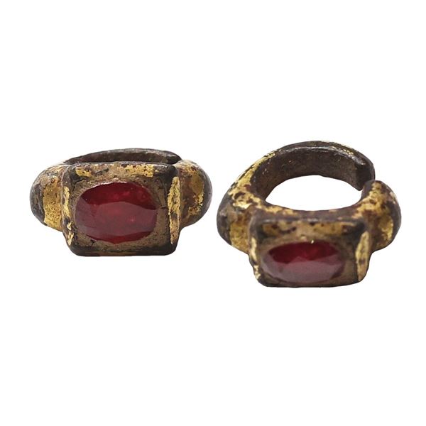 Ancient, Gold Plated Ruby Ring, 3.57 gms