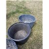 Image 2 : (4) Black Feed Tubs-1 smaller