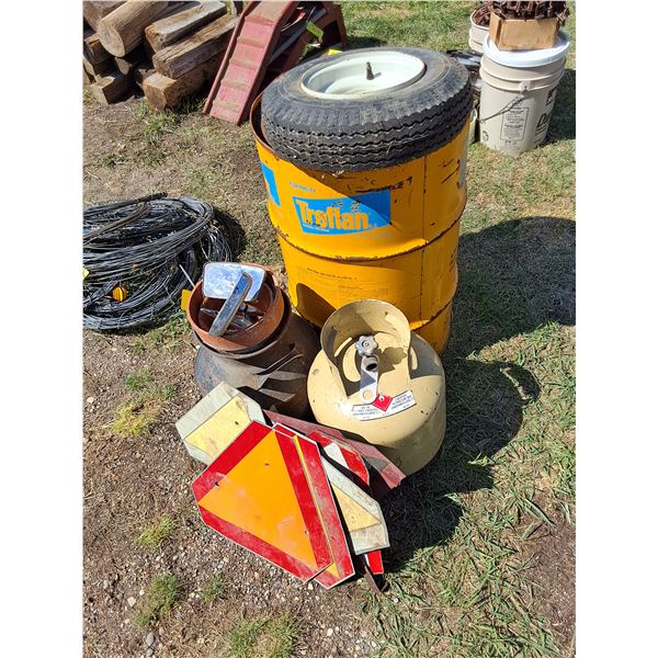 Slow Moving Signs,  Cream Can, Propane Tank