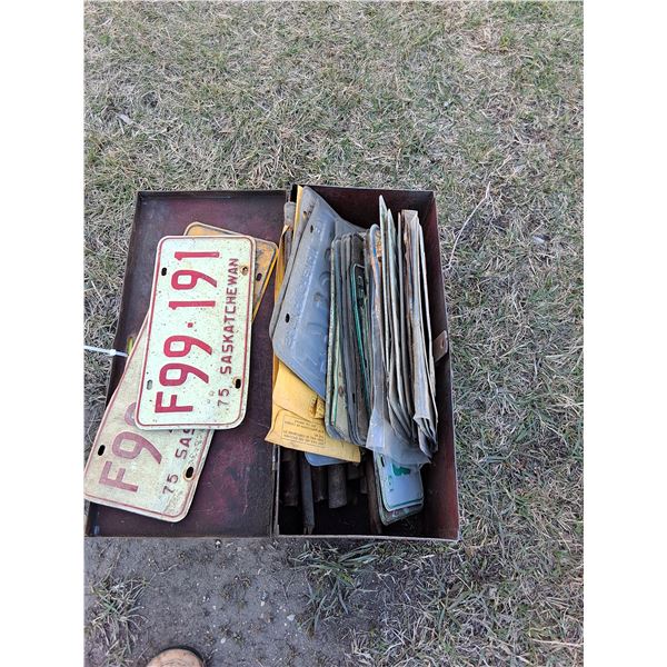 Steel Box with Vintage License Plates
