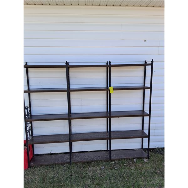 5 Shelf, 3 Section Metal Shelving Unit- Approx 90"x60"