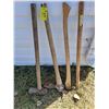 Image 2 : (2) Wooden Axe Handles,  Pick,  Sledge Hammer