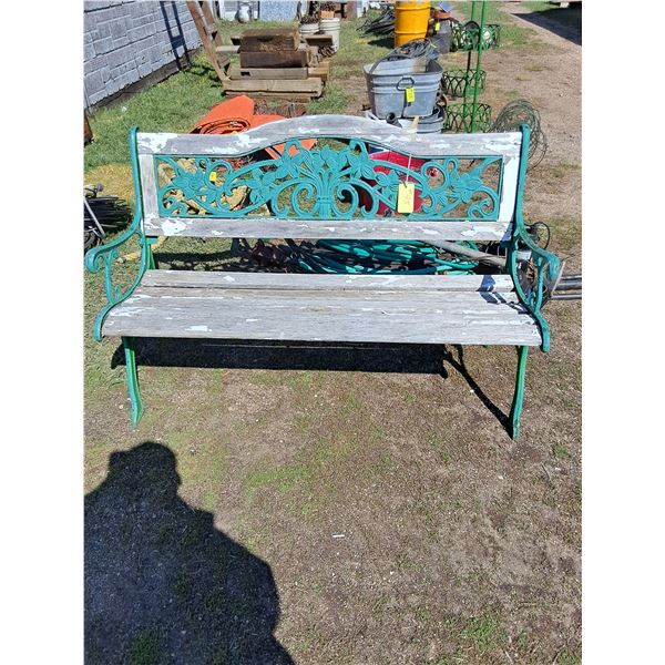 Steel Leg Decorative Wooden Bench