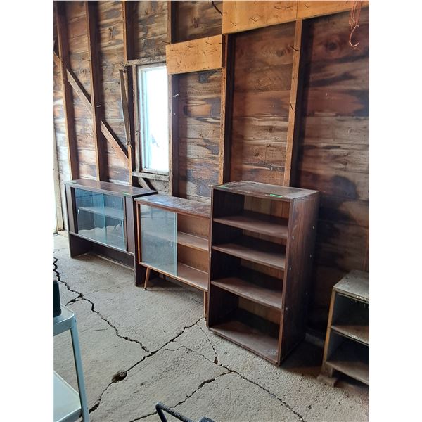 (2) China Cabinets and (1)Book Shelves
