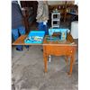 Image 1 : Vintage Coronado Sewing Machine in Cabinet & Notions