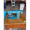 Image 3 : Vintage Coronado Sewing Machine in Cabinet & Notions
