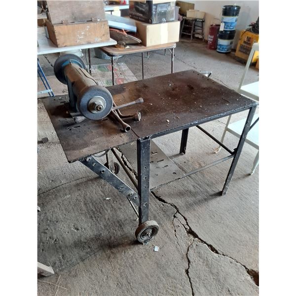 Steel Welding Table with Bench Grinder