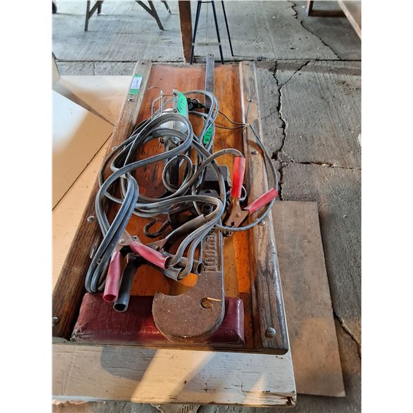 Beam Scale,  Booster Cables, Mechanics Creeper