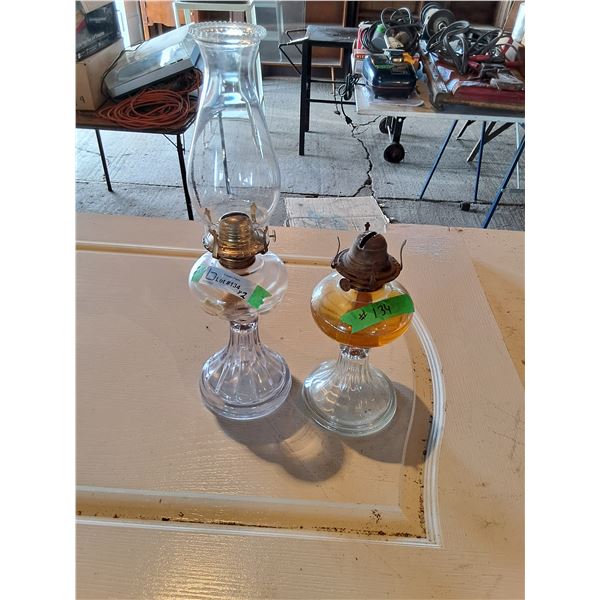 (2) Coal Oil Lamps- (1) Chimney