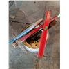 Image 1 : 8 hole 15" Implement Rim , pick, (2)21" Mower Blades, Aluminum Bat