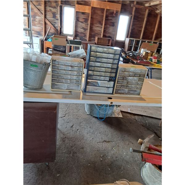 (3) Metal Frame Organizers- varied sizes, Extra Drawers
