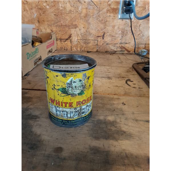 Vintage White Rose Grease Can,